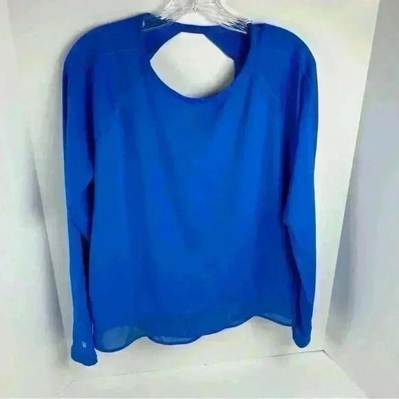 FILA Sport Women's Long Sleeve Top Blue M Moisture-Wicking Quick-Dry Open Back - Picture 2 of 8